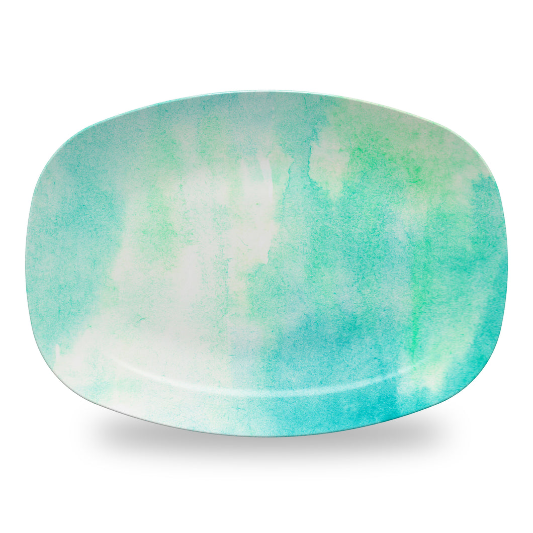 Watercolor Teal Platter